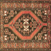 Square Persian Brown Traditional Rug, tr2853brn