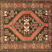 Square Machine Washable Persian Brown Traditional Rug, wshtr2853brn