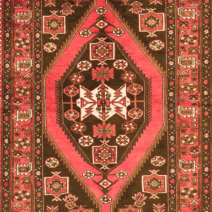 Serging Thickness of Machine Washable Persian Orange Traditional Area Rugs, wshtr2853org