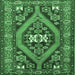 Square Machine Washable Persian Emerald Green Traditional Area Rugs, wshtr2853emgrn