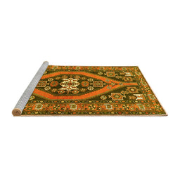 Sideview of Machine Washable Persian Yellow Traditional Rug, wshtr2853yw