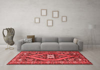 Machine Washable Persian Red Traditional Rug, wshtr2853red