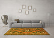 Machine Washable Persian Yellow Traditional Rug in a Living Room, wshtr2853yw