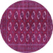 Round Persian Purple Traditional Rug, tr2854pur