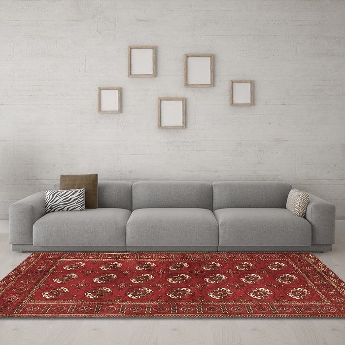 Machine Washable Persian Brown Traditional Rug in a Living Room,, wshtr2854brn