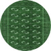 Round Persian Emerald Green Traditional Rug, tr2854emgrn