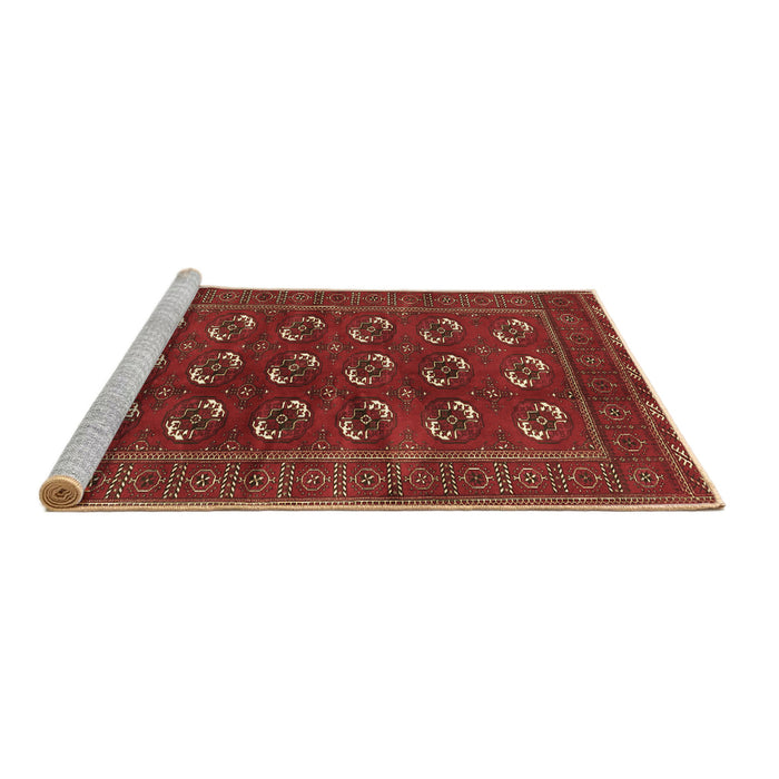 Sideview of Machine Washable Persian Brown Traditional Rug, wshtr2854brn
