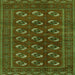 Round Machine Washable Persian Green Traditional Area Rugs, wshtr2854grn