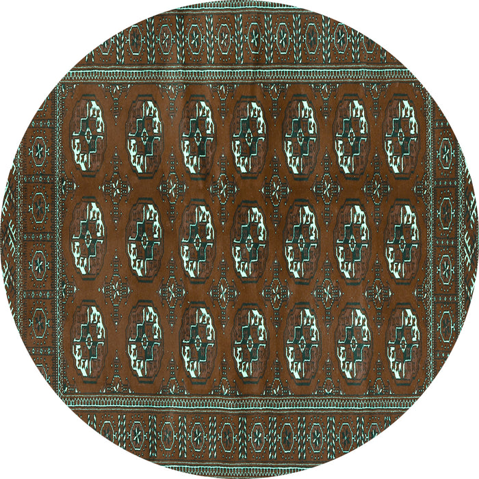 Round Machine Washable Persian Turquoise Traditional Area Rugs, wshtr2854turq