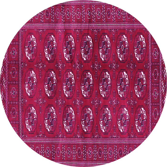 Round Machine Washable Persian Pink Traditional Rug, wshtr2854pnk
