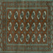 Square Persian Turquoise Traditional Rug, tr2854turq