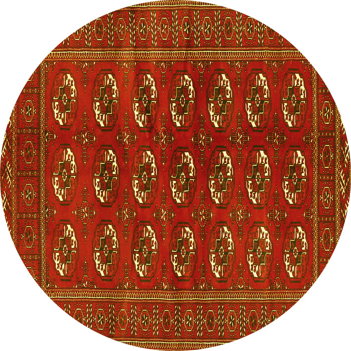 Round Persian Yellow Traditional Rug, tr2854yw