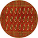 Round Persian Yellow Traditional Rug, tr2854yw