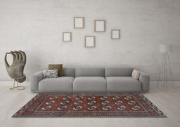 Machine Washable Persian Light Blue Traditional Rug in a Living Room, wshtr2854lblu