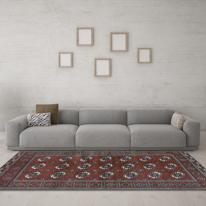 Machine Washable Persian Light Blue Traditional Rug in a Living Room, wshtr2854lblu