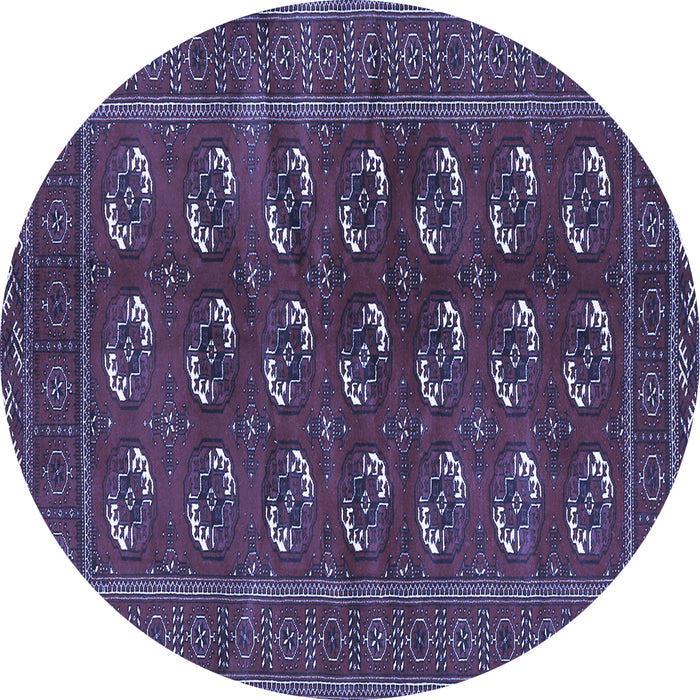 Round Machine Washable Persian Blue Traditional Rug, wshtr2854blu