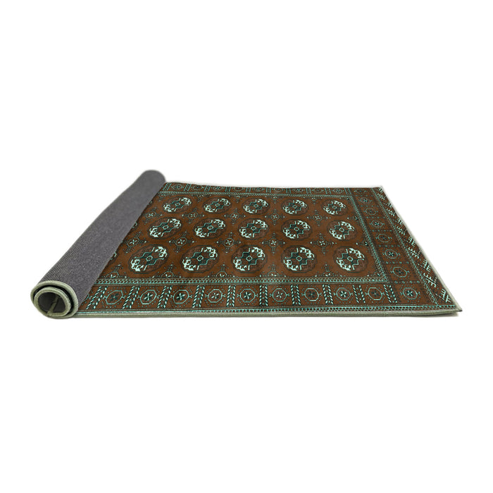 Sideview of Persian Turquoise Traditional Rug, tr2854turq
