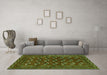 Machine Washable Persian Green Traditional Area Rugs in a Living Room,, wshtr2854grn