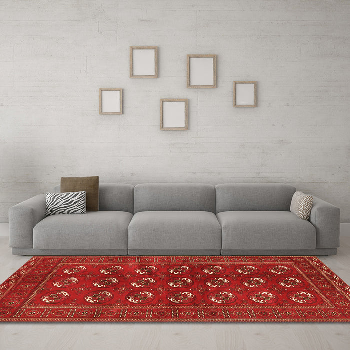Machine Washable Persian Orange Traditional Area Rugs in a Living Room, wshtr2854org