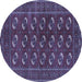 Round Persian Blue Traditional Rug, tr2854blu