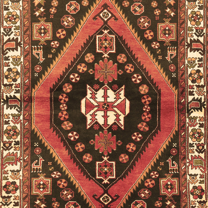 Machine Washable Persian Brown Traditional Rug, wshtr2855brn