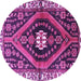 Round Machine Washable Persian Purple Traditional Area Rugs, wshtr2855pur