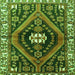 Round Machine Washable Persian Green Traditional Area Rugs, wshtr2855grn