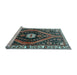 Sideview of Machine Washable Persian Light Blue Traditional Rug, wshtr2855lblu