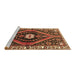 Sideview of Machine Washable Persian Brown Traditional Rug, wshtr2855brn