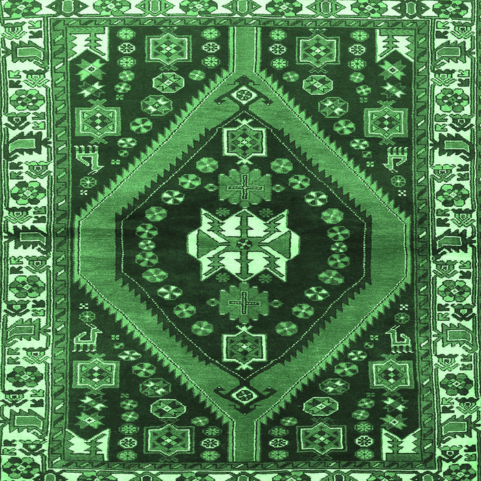 Square Persian Emerald Green Traditional Rug, tr2855emgrn