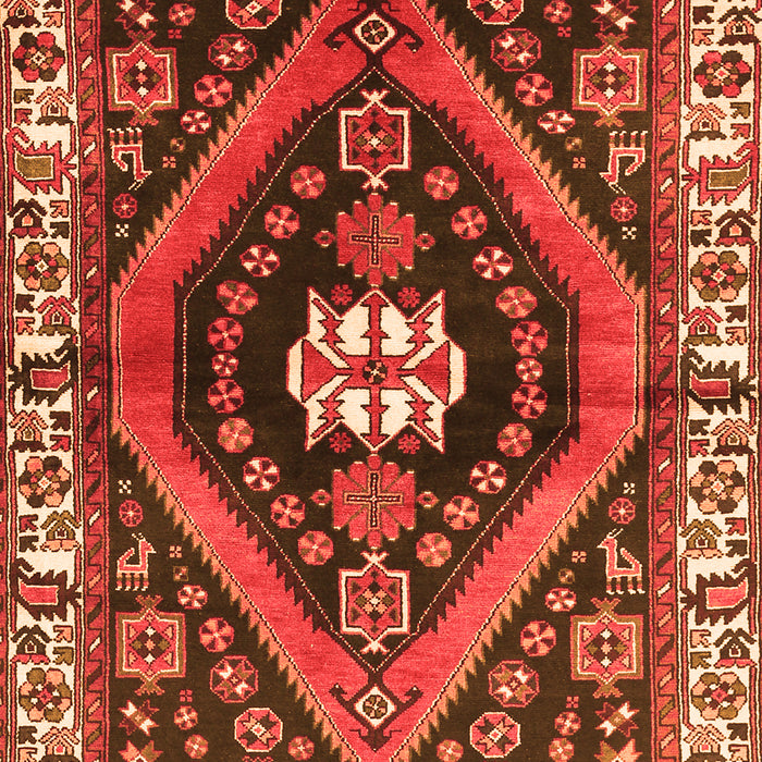Serging Thickness of Machine Washable Persian Orange Traditional Area Rugs, wshtr2855org