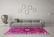 Machine Washable Persian Pink Traditional Rug in a Living Room, wshtr2855pnk