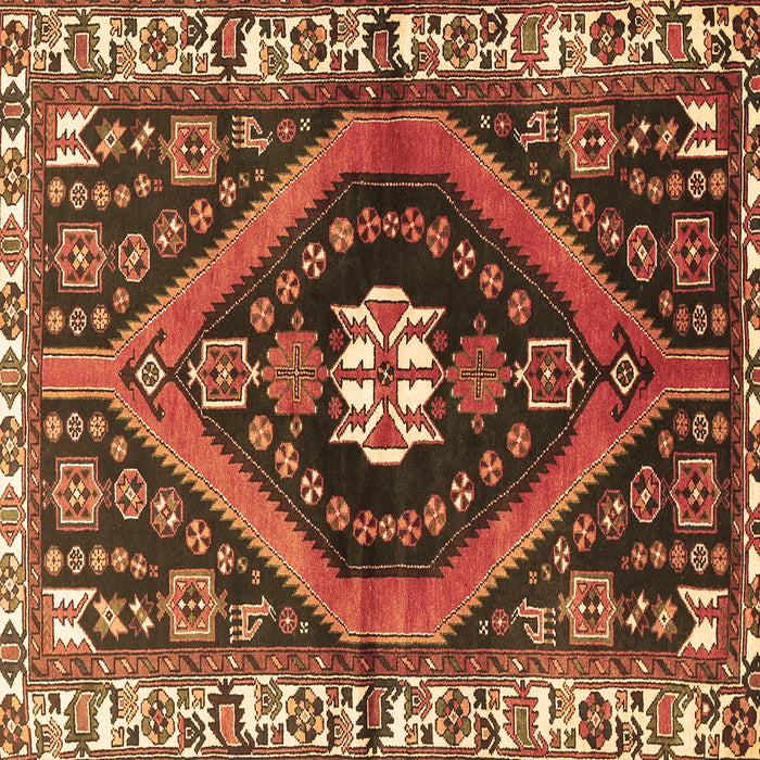 Square Persian Brown Traditional Rug, tr2855brn