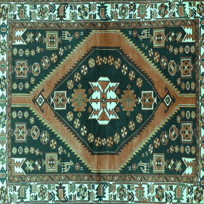 Square Persian Turquoise Traditional Rug, tr2855turq