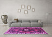 Machine Washable Persian Purple Traditional Area Rugs in a Living Room, wshtr2855pur