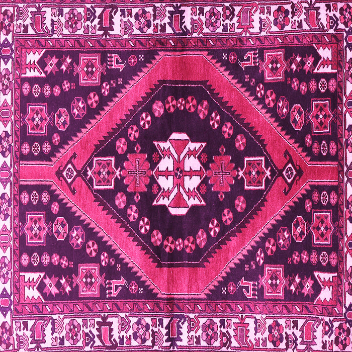 Square Machine Washable Persian Pink Traditional Rug, wshtr2855pnk