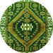 Machine Washable Persian Green Traditional Area Rugs, wshtr2855grn