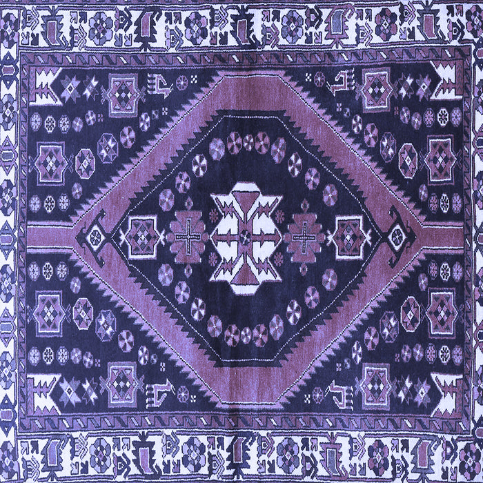 Square Machine Washable Persian Blue Traditional Rug, wshtr2855blu