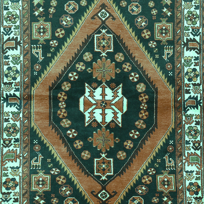 Machine Washable Persian Turquoise Traditional Area Rugs, wshtr2855turq