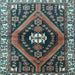 Square Machine Washable Persian Light Blue Traditional Rug, wshtr2855lblu