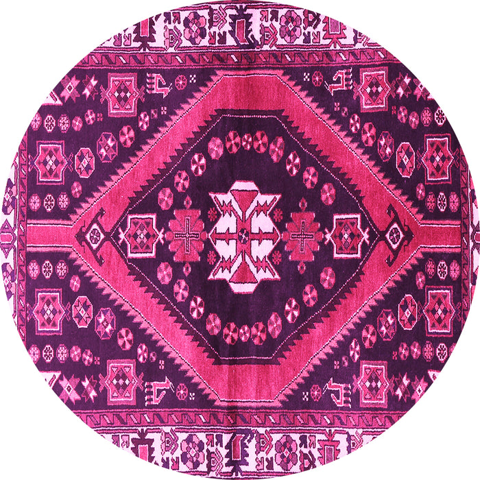 Round Persian Pink Traditional Rug, tr2855pnk