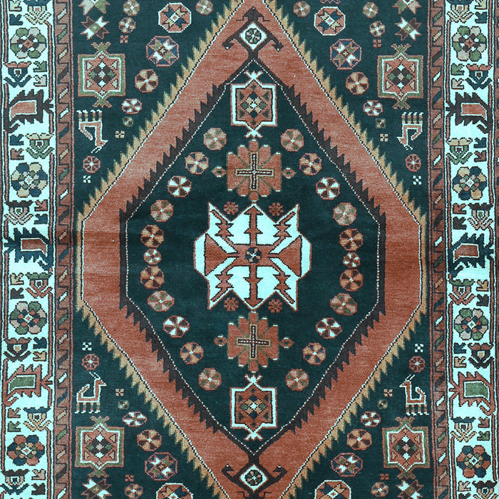 Machine Washable Persian Light Blue Traditional Rug, wshtr2855lblu