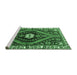 Sideview of Machine Washable Persian Emerald Green Traditional Area Rugs, wshtr2855emgrn