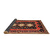 Sideview of Traditional Saffron Red Persian Rug, tr2856