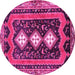 Round Persian Pink Traditional Rug, tr2856pnk