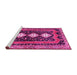 Sideview of Machine Washable Persian Pink Traditional Rug, wshtr2856pnk