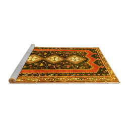 Sideview of Machine Washable Persian Yellow Traditional Rug, wshtr2856yw