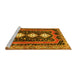 Sideview of Machine Washable Persian Yellow Traditional Rug, wshtr2856yw