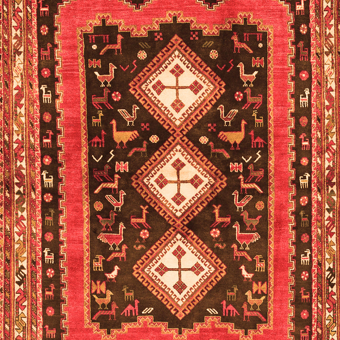 Serging Thickness of Machine Washable Persian Orange Traditional Area Rugs, wshtr2856org