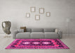 Machine Washable Persian Pink Traditional Rug in a Living Room, wshtr2856pnk